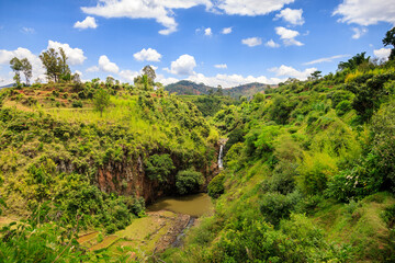 Fototapeta na wymiar Waterfall in Betafo, Madagascar