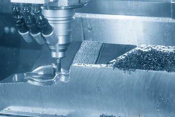 The mold and die manufacturing concepts by CNC milling machine.