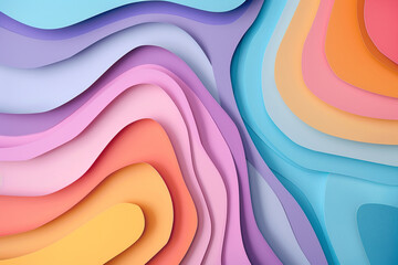 layered paper spiral shape, pattern, vibrant, gradient decorative element, colorful and bright colors, spiral waves