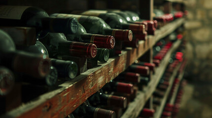 wine bottles in a cellar, drink, alcohol, old, wine, steel, bottle, vintage, industrial, industry, cellar, closeup, macro, bottles