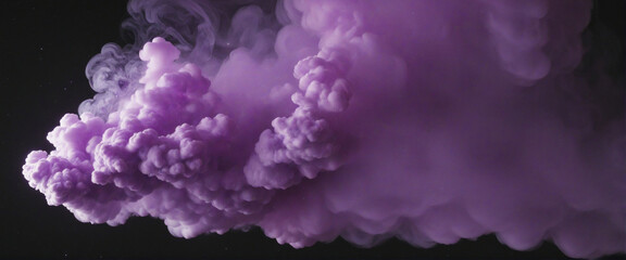Flowing purple color smoke on transparent background