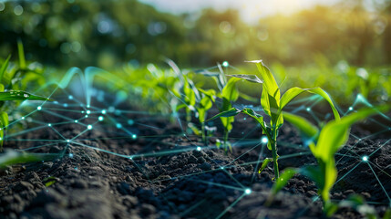 Revolutionize farming with cutting-edge tech! Imagine holographic data overlays in corn fields, guiding precision planting, watering, and pest control, maximizing yields efficiently.