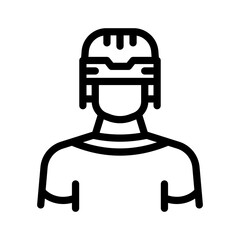 hockey player line icon illustration vector graphic