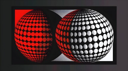 Optical Illusion Abstract Geometric Sphere Orb Monochrome Art Design