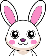 Fototapeta premium Cute Kawaii Bunny Icon