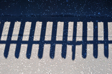 Shadow of Old Fence on Deserted Footpath 