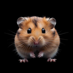 hamster on black background