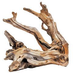 A large piece of driftwood with a curved shape