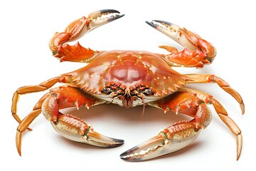 Boiled crab isolated on white background,  Clipping path included