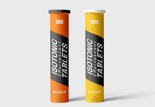 Bottle of Effervescent Tablets Mockup