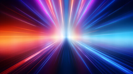 Fototapeta premium Bright colorful neon rays and glowing lines poster background