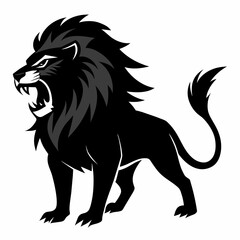 Angry lion vector illustration 