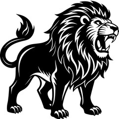 Angry lion vector illustration 