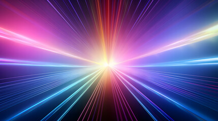 Obraz premium Bright colorful neon rays and glowing lines poster background