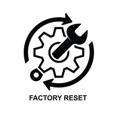 icon_factory_resetFactory reset icon. Reset setting factory isolated on background vector illustration.