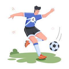 Football Athletes Flat Illustrations 
