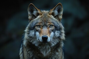 Portrait of a wolf (Canis lupus signatus)