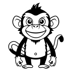 Fototapeta premium Cheeky Monkey Vector - Playful Primate Expression, Fun Jungle Animal Illustration, Mischievous Cartoon Design