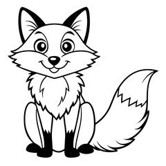 Obraz premium Curious Fox Vector - Bright-eyed Fox Expression, Playful Woodland Animal Illustration, Charming Cartoon Design