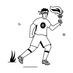 Football Players Flat Illustrations