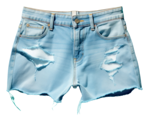 PNG Ripped denim bermuda shorts underpants miniskirt standing.