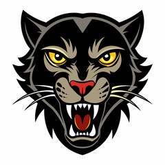 Fototapeta premium Fierce Black Jaguar logo Mascot Clipart illustration