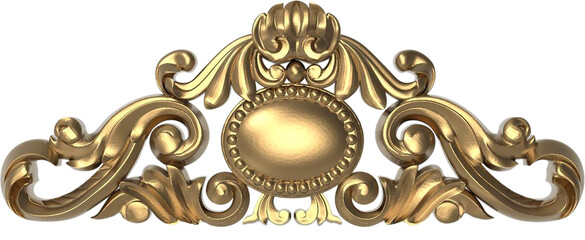 Luxury golden wall design bas relief element