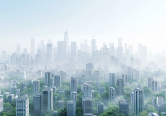 Obraz premium A Metropolis with Greenery and Skyscrapers