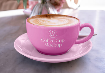 Wide Coffee Cup Mockup
