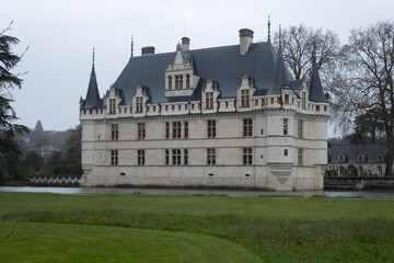 Fototapeta premium Renaissance castle of Azay-Le-Rideau, France. Built in the 16th century and enlarged in the 19th century. Renaissance style.