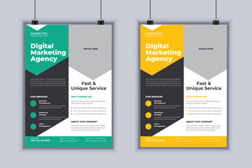 Digital Marketing Agency Corporate Flyer Design Vector Template