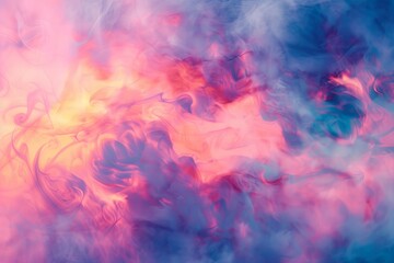 Blurred image of pink, blue, and yellow clouds background