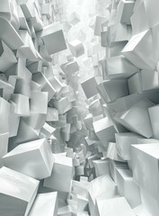 Abstract white cubes background