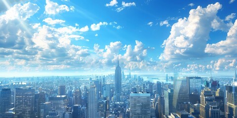 Obraz premium New York City skyline with the Empire State Building in the distance