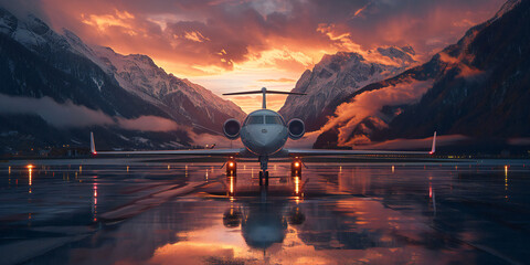 Business Jet Parked at Sunset Mountain Airport