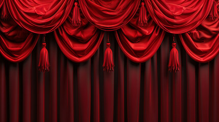 Luxurious Red Velvet Stage Curtains
