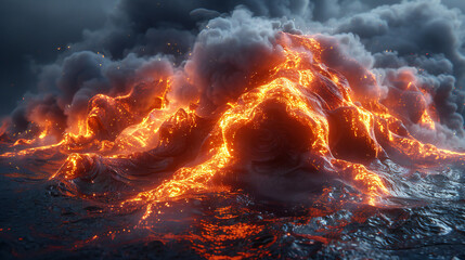 Isolated Molten Hot Lava on White Background