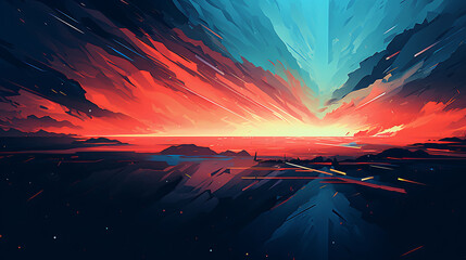 Create an abstract background featuring glitchy, distorted elements.