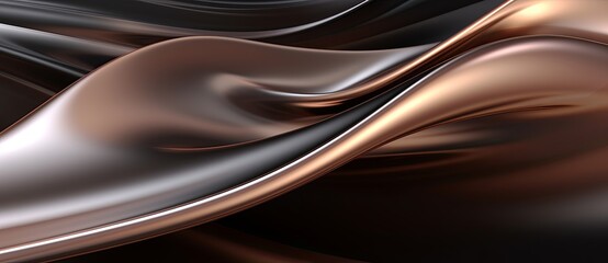 A metallic wave design resembling a brown wood pattern on a black background