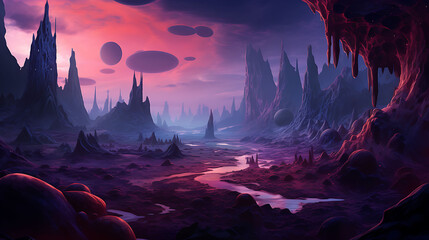 Create an abstract background resembling an alien landscape.