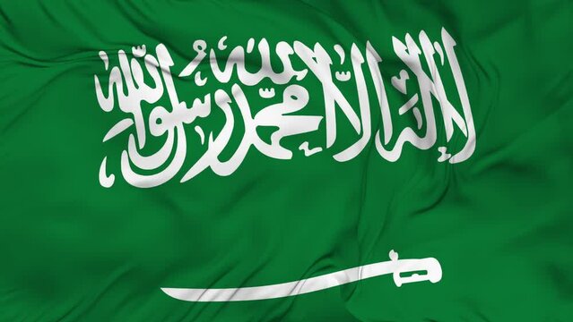 Saudi Arabia flag 3d animation. KSA Flag seamless loop animation high Resolution. 4K