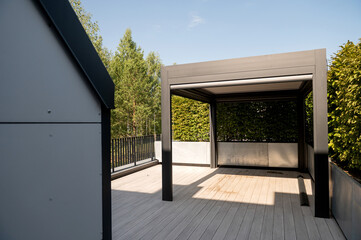 Modern Outdoor Pergola with Trees