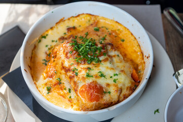 Baked Cheese Dish with Tomato and Parsley