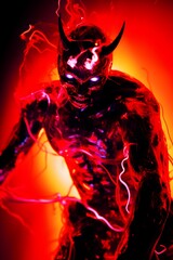 Electrifying Devil Radiating Disco Vibes