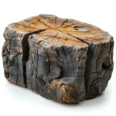 Wooden stump isolated on white background,  Clipping path included