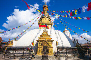 Swayambhunath, aka monkey temple or Swayambhu Mahachaitya, located in kathmandu, nepal