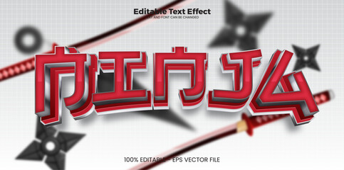 Ninja Editable text effect in modern trend style