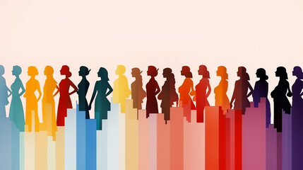 Diverse Women Empowerment: Vibrant Illustration Celebrating Feminism, Equality, and Inclusion in Modern Society