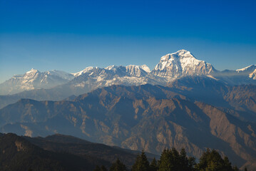 Scenery of Annapurna, a massif in the Himalayas in north central Nepal