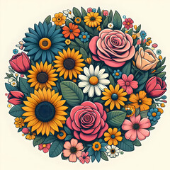 background with flowers floral, vector, design,Ai generated 